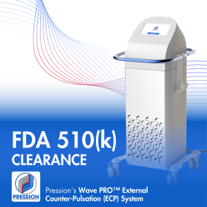 Pression FDA 510(k) clearance image announcement with Wave Pro machine photo